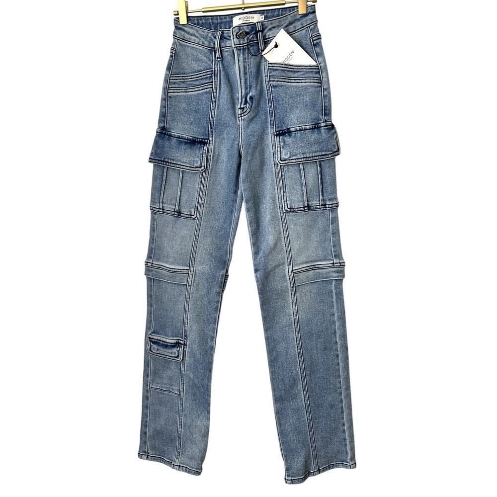 HIDDEN- Tracey Cargo Jeans/Joggers - Medium Wash - Size 25